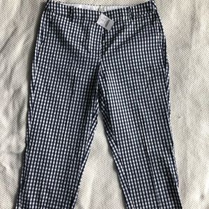NWT JCrew Navy Gingham cropped pants!